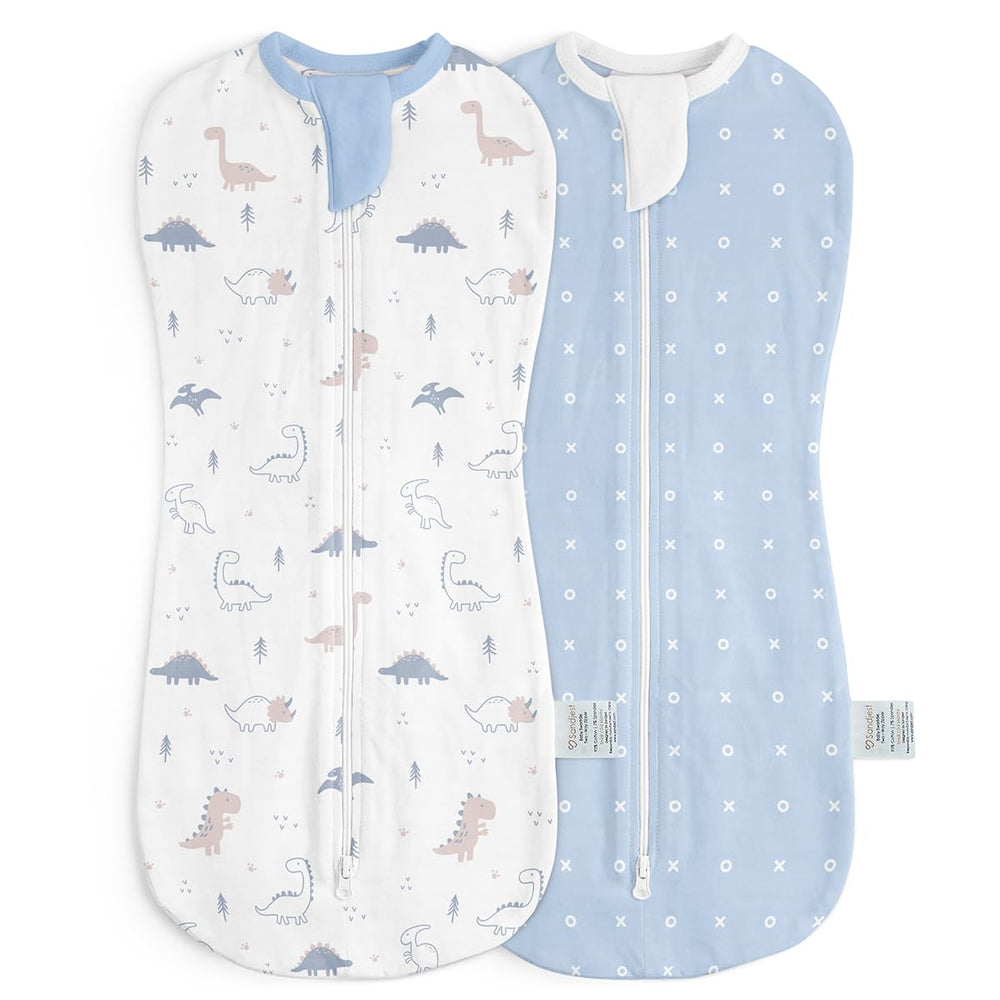 SANDJEST dinosaur print swaddle provides cozy sleep for newborns