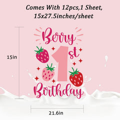 SANDOO strawberry pattern wall decal adds charming wall decor for baby showers