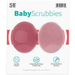 S&T INC. baby bath brush pink two-pack front view for easy grip during bathtime.