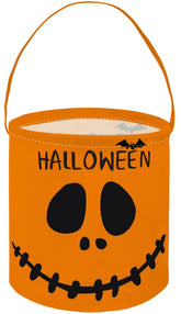 Sanjiaofen funny-face Halloween bucket for kids' trick-or-treat adventures.