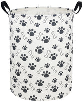 Sanjiaofen kids laundry hamper with dog paw pattern in front view for organized toy storage.