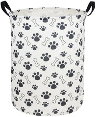 Sanjiaofen kids laundry hamper with dog paw pattern in front view for organized toy storage.