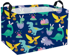 Sanjiaofen rectangular Easter dinosaur basket for organized toy storage