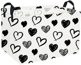 Sanjiaofen rectangular heart basket with black handles for tidy toy storage.