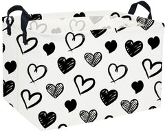 Sanjiaofen rectangular heart basket with black handles for tidy toy storage.