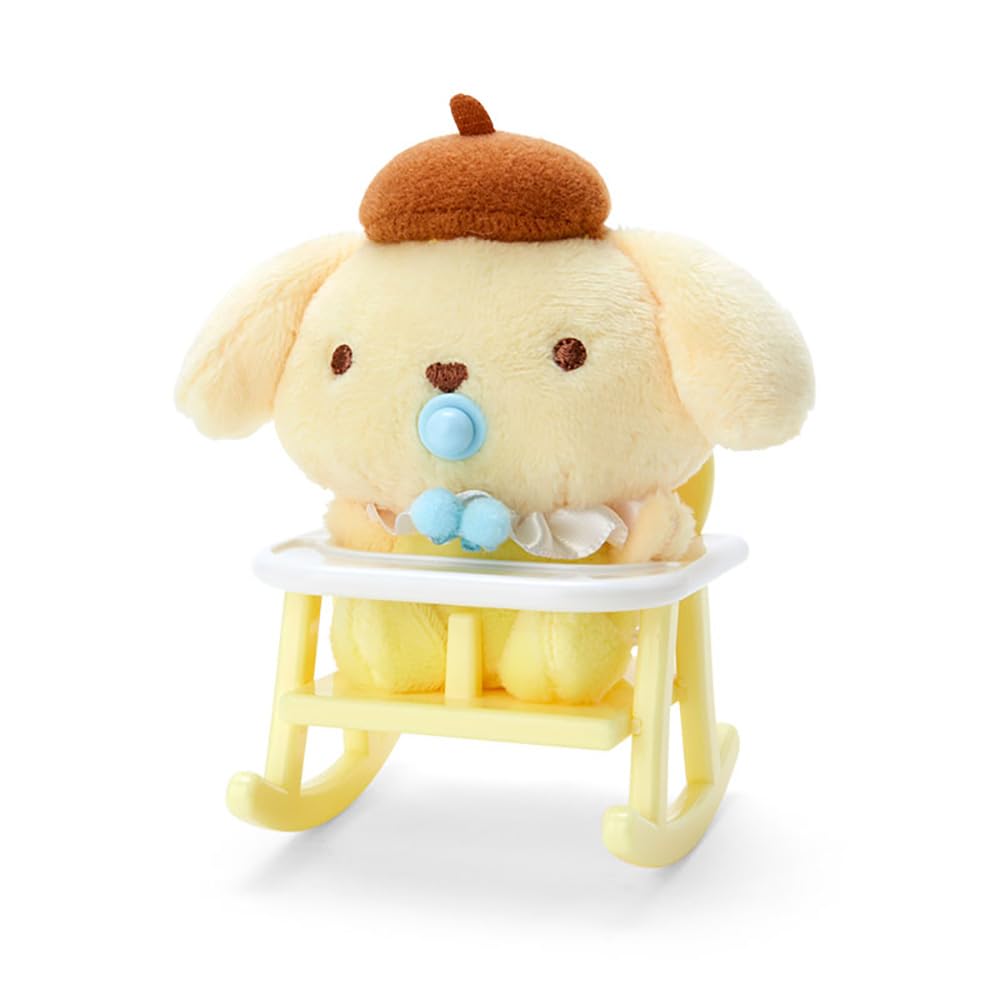 Sanrio Pompom Pudding Baby Chair Mat in swinging action for gentle rocking.