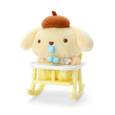 Sanrio Pompom Pudding Baby Chair Mat in swinging action for gentle rocking.