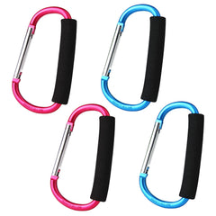 Sansheng blue carabiner clip in a four-pack for quick on-the-go organization.