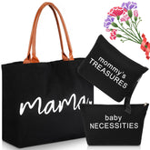 Sanwuta diaper tote left view with spacious main compartment