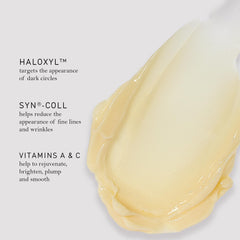 Application shot showing ring finger applying under-eye cream from Sarah Chapman Skinesis.
