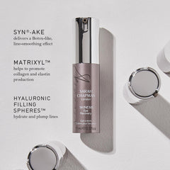 Texture close-up of Sarah Chapman Skinesis Eye Recovery Cream, a silky, hydrating liqui-cream.