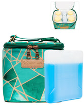 Sarah Wells Cold Gold cooler bag top view shows spacious main compartment for bottles