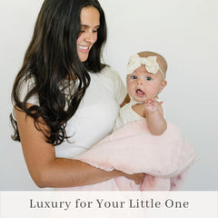 SARANONI nursery-styled blanket draped on a chair for chic decor.
