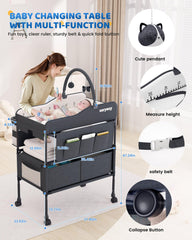 Saryocy changing table adjustable height reduces caregiver strain