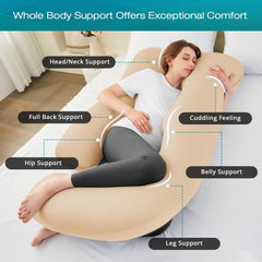 Sasttie 57-inch full-body pillow wraps around for spine and leg support