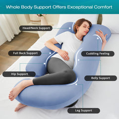 Sasttie full-body pillow provides 57-inch coverage from head to feet.