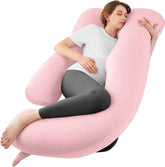 Sasttie pregnancy pillow shows the U-shape for full-body support during sleep