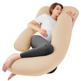 Sasttie U-shaped pregnancy pillow offers full-body support for restful sleep