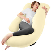 Sasttie U-shape pregnancy pillow provides ergonomic shoulder and back support.