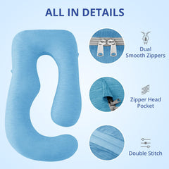 Sasttie stretch-fit design secures 55–57 inch maternity pillow.
