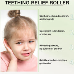 Satasiam Velaria teething roller on baby's feet for calming comfort