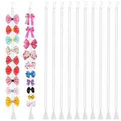 SATINIOR bow holder wall display with organized bows and clips