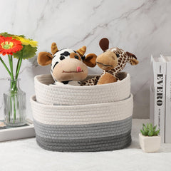 Sawysine woven basket close-up highlighting sturdy cotton rope texture