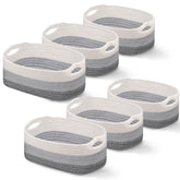 Sawysine six-piece cotton rope basket set for versatile storage and organization