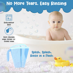 S.C. Products Shampoo Rinse Cup pink front view with tear-free bath use
