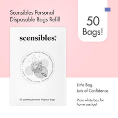 SCENSIBLES disposal bag in use with one-at-a-time dispensing