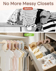 SCHOLOX nursery closet organization view shows order and quick size checks.