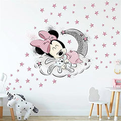 SchwartsCount Mickey and Minnie wall decals brighten kids' room with removable vinyl decor.