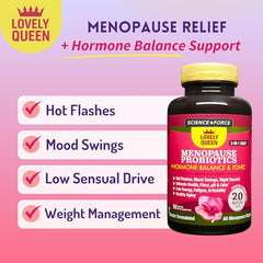 Science Force Lovely Queen bottle label highlights ingredients for hormonal balance.