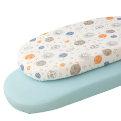 SDIII outer space bassinet sheets planet pattern for a cute nursery.