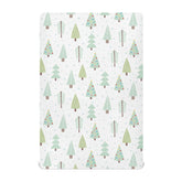 SDMKA Cartoon Christmas Trees crib sheet set on a standard crib, snug and secure.