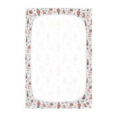 SDMKA Christmas Soldier crib sheet close-up fabric texture highlighting breathable microfiber.