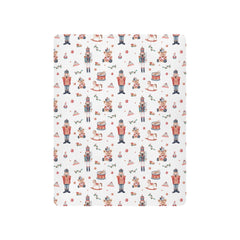 SDMKA Christmas Soldier crib sheet packaging showing portable fit for playards and mini cribs.