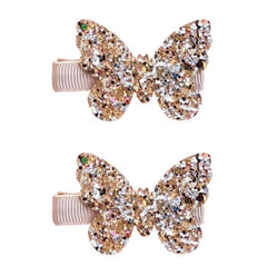 Seadiquiet gold butterfly bow clip adds sparkle to daily hairstyles.
