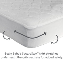 Sealy Baby waterproof barrier protects the mattress from moisture.