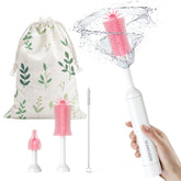 SEANCHEER S02 electric bottle brush set pink front view for faster bottle cleaning