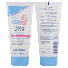 SEBAMED Baby Cream Extra Soft application scene shows easy rub-in after bath