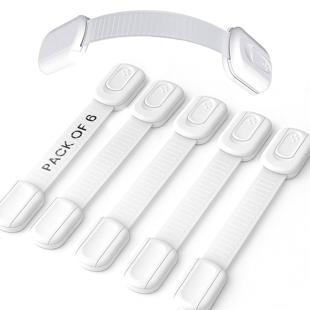 SECUIX 6-pack cabinet locks secure cabinets without screws, ideal for renters.