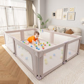 Seeday foldable pink playpen setup for easy indoor supervision.