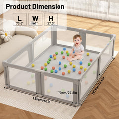 Seeday Playpen shows 360-degree mesh for easy monitoring from every angle.