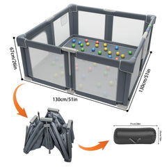 Seeday Ocean Balls included for tactile, exploratory play inside the pen.