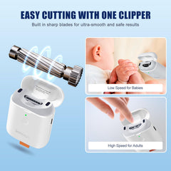 Seemagic electric nail clipper hidden spiral blade close up for safe trimming