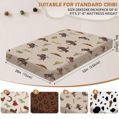 Sel Natural western crib sheets pattern 2 showcases soft fabric for peaceful naps.