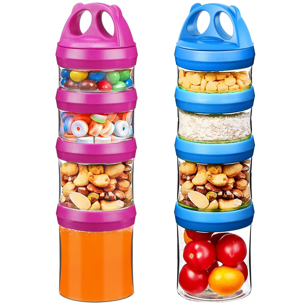 SELEWARE snack containers in blue and red for on-the-go snacks.