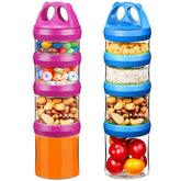 SELEWARE snack containers in blue and red for on-the-go snacks.