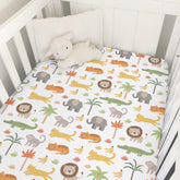 Selgkds Jungle Safari lion crib sheet keeps baby cozy and snug for peaceful sleep